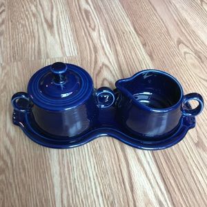 Fiesta Sugar And Creamer Set In Cobalt